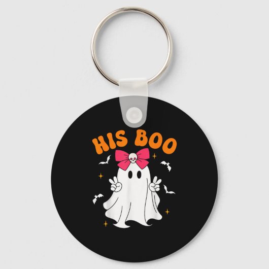 Her Boo &amp; His Boo Funny Matching Halloween Cou Sleutelhanger (Voorkant)