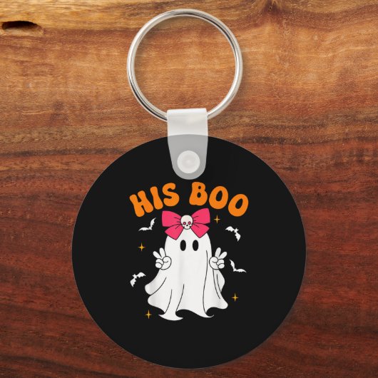 Her Boo & His Boo Funny Matching Halloween Cou Sleutelhanger (Voorkant)