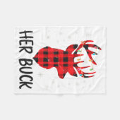 Her Buck Deer Hunting Christmas Husband Gift Coupl Fleece Deken (Voorkant (Horizontaal))