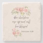 Her children rise up and call her blessed  stenen onderzetter (Voorkant)