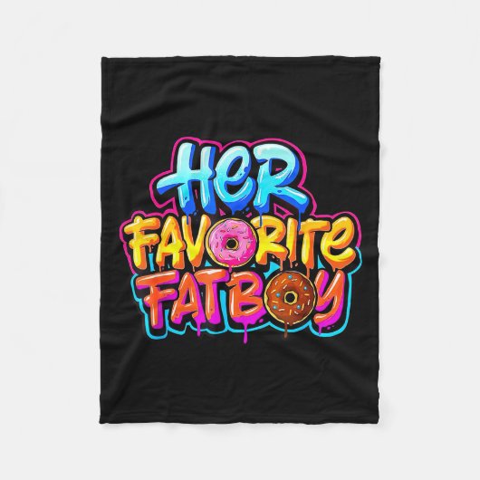 Her Favorite Fatboy Funny Donut Lover Humor Fleece Deken (Voorkant)