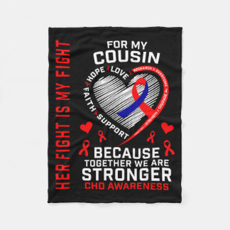 Her Fight Cousin Chd Awareness Heart Disease Graph Fleece Deken