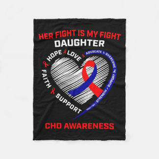 Her Fight Daughter Chd Awareness Heart Disease Gra Fleece Deken