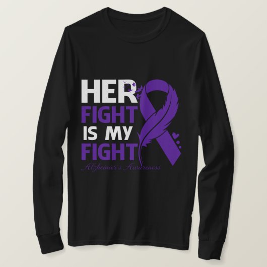 Her Fight is My Fight ALZHEIMER'S AWARENESS Feathe T-shirt (Design voorkant)