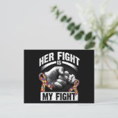 Her Fight Is My Fight Autism Awareness and Support Briefkaart (Staand voorkant)