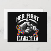 Her Fight Is My Fight Autism Awareness and Support Briefkaart (Voorkant / Achterkant)