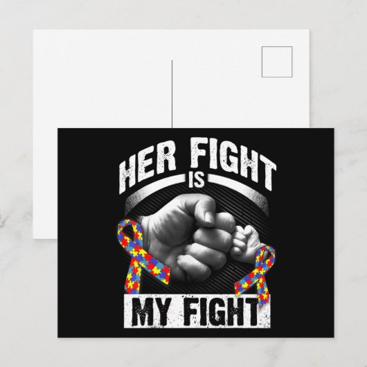 Her Fight Is My Fight Autism Awareness and Support Briefkaart (Voorkant / Achterkant)