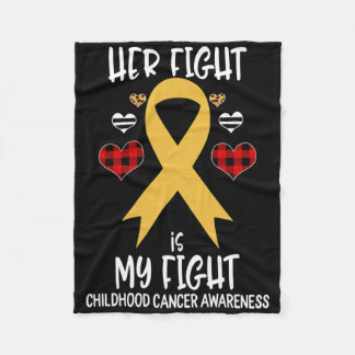 Her Fight Is My Fight Childhood Cancer Awareness B Fleece Deken