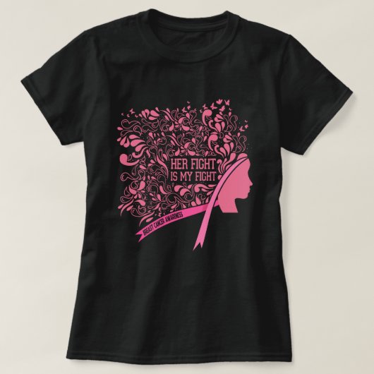 Her Fight is My Fight Cool Breast Cancer Awareness T-shirt (Design voorkant)