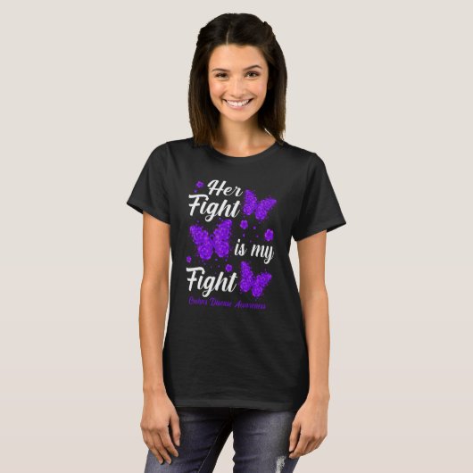 Her Fight Is My Fight Crohn's Disease Awareness Bu T-shirt (Voorkant volledig)
