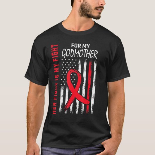 Her Fight is my Fight Godmother Heart Disease Awar T-shirt (Voorkant)