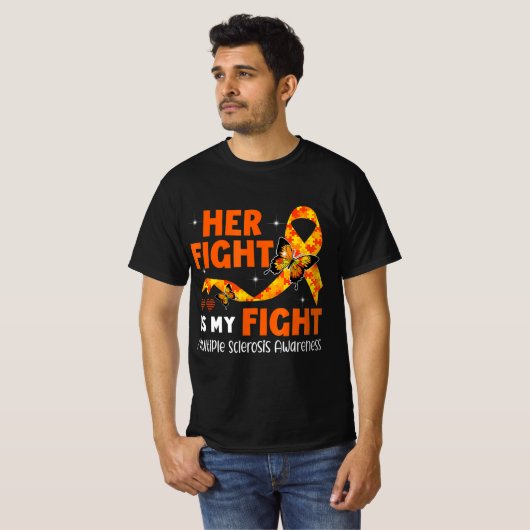 Her Fight Is My Fight MS Multiple Sclerosis Awaren T-shirt (Voorkant volledig)