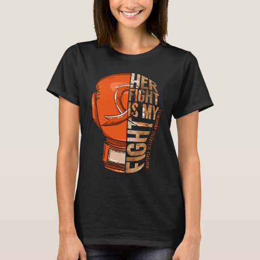 Her Fight Is My Fight Multiple Sclerosis Orange Ri T-shirt (Voorkant)