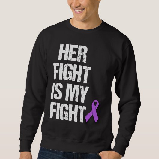 Her Fight Is My Fight Purple Ribbon Epilepsy Aware Trui (Voorkant)
