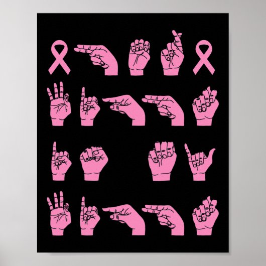 Her Fight Is My Fight Sign Language Breast Cancer  Poster (Voorkant)