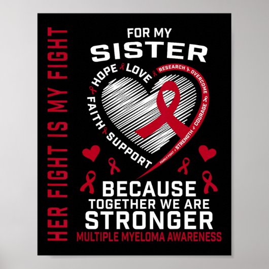 Her Fight Is My Fight Sister Multiple Myeloma Awar Poster (Voorkant)
