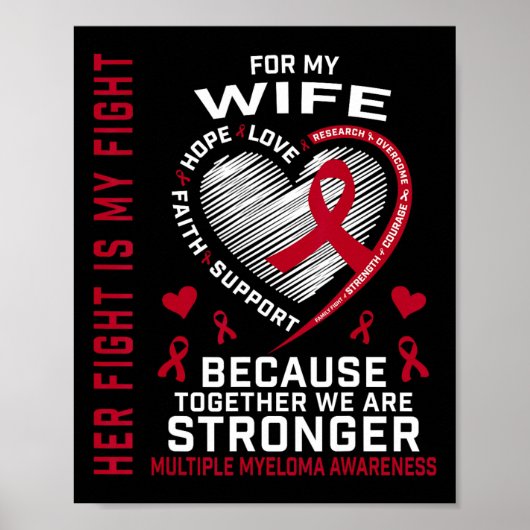 Her Fight Is My Fight Wife Multiple Myeloma Awaren Poster (Voorkant)