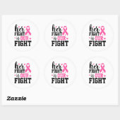 Her Fight Is Our Fight Breast Cancer Awareness Ronde Sticker (Vel)
