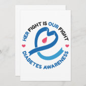 Her Fight Is Our Fight – Diabetes Awareness Kaart (Voorkant / Achterkant)