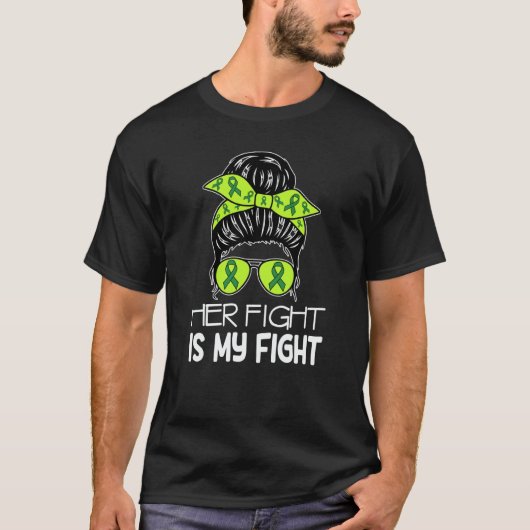 Her Fight My Fight Cerebral Palsy Messy Bun CP Awa T-shirt (Voorkant)
