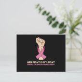 Her Fight My Fight Family Matching Breast Cancer Briefkaart (Staand voorkant)