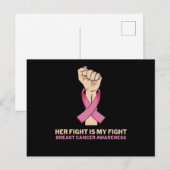 Her Fight My Fight Family Matching Breast Cancer Briefkaart (Voorkant / Achterkant)