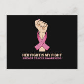 Her Fight My Fight Family Matching Breast Cancer Briefkaart (Voorkant)