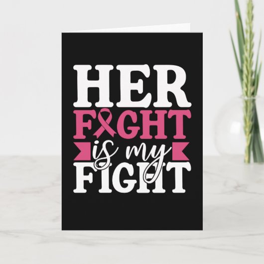 Her Fight My Fight Family Matching Breast Cancer Kaart (Voorkant)