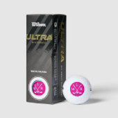 Her Hot Pink Modern Monogram Mark Golfballen (Verpakking)