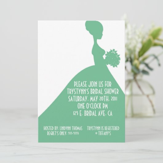 HER Invitation MINT Kaart (Staand voorkant)