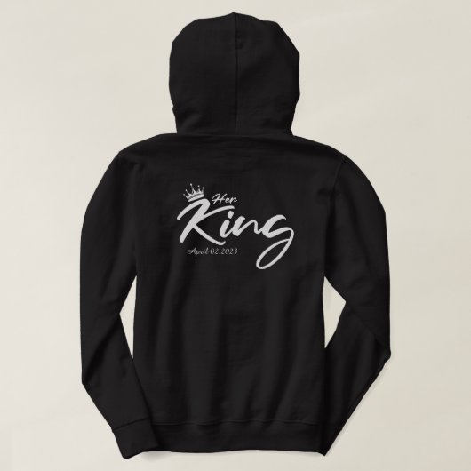 Her King - King Queen - Couple Matching Hoodie (Design achterkant)