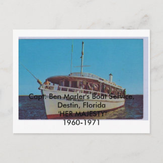 HER MAJESTY Capt. Ben Marler, Destin, Florida Briefkaart