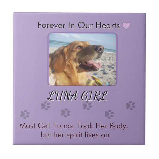 Her Memory in Gentle Purple Tegeltje (Voorkant)