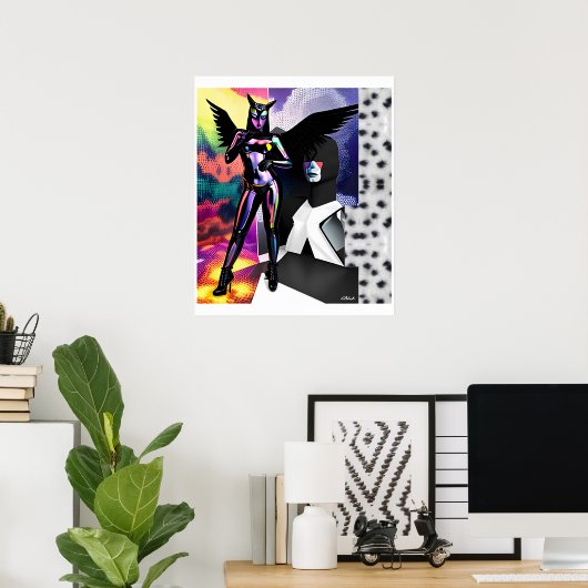 Her New Memphis Design Party Poster (Thuiskantoor)