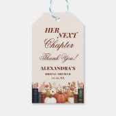 Her Next Chapter Book Theme Bridal Shower Favor Cadeaulabel (Achterkant)