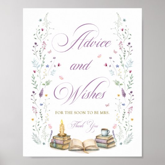 Her Next Chapter Bridal Shower Advice and Wishes  Poster (Voorkant)