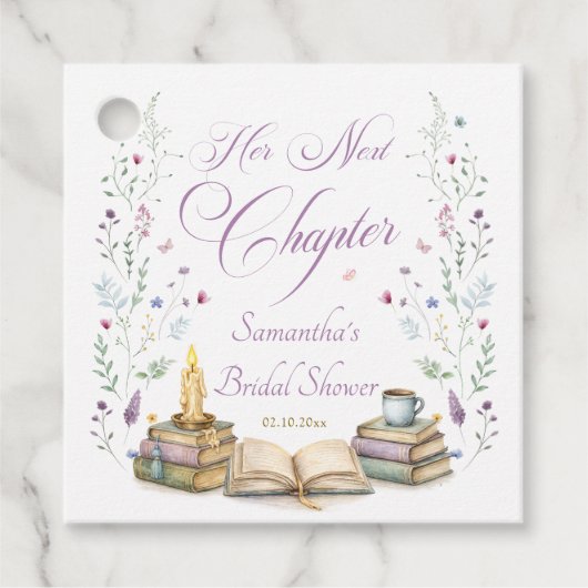 Her Next Chapter Bridal Shower Bedankjes Labels (Voorkant)