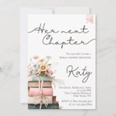 Her Next Chapter Bridal Shower Invitation, Book  Kaart (Voorkant)