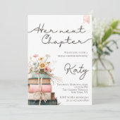 Her Next Chapter Bridal Shower Invitation, Book  Kaart (Staand voorkant)