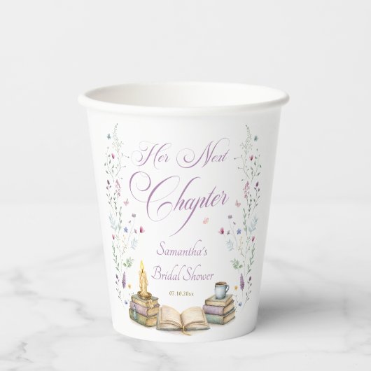 Her Next Chapter Bridal Shower  Papieren Bekers (Voorkant)