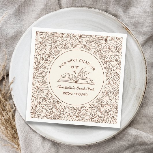 Her Next Chapter Brown Book Club Bridal Shower Servet