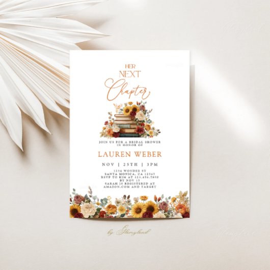 Her Next Chapter Fall Bridal Shower Invitation Kaart