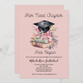 Her Next Chapter Graduation Announcement Kaart (Voorkant / Achterkant)