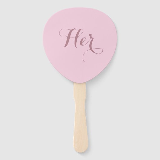Her or Him Wedding Game Paddles  Handwaaier (Voorkant)