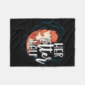 Her Otter Half Pun Romantic Couple Valentine's Day Fleece Deken (Voorkant (Horizontaal))