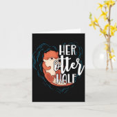 Her Otter Half Pun Romantic Couple Valentine's Day Kaart (Gele Bloem)