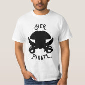 HER Pirate Black Crossbones Skull & Sword White T-shirt (Voorkant)
