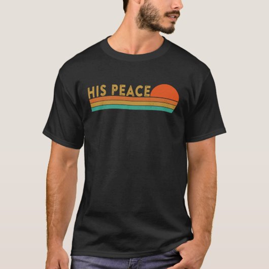 Her Rock His Peace Christian Husband Wife Couples  T-shirt (Voorkant)