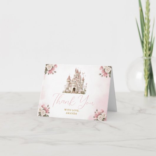 Her royal five-ness Princess Birthday Castle Bedankkaart (Voorkant)