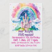 Her Royal Five-ness Rainbow Castle 5th Birthday Kaart (Voorkant)